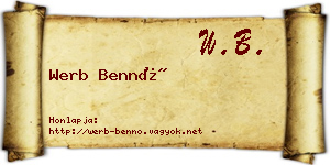 Werb Bennó névjegykártya